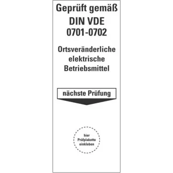 HEIN 178140 αυτοκόλλητο ελέγχου για DIN VDE 0701-0702, αυτοκόλλητο, κίτρινο, 50 x 25 mm, 100 ετικέτες