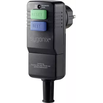 Sygonix SY-3779070 γωνιακό βύσμα Schuko με PRCD, 230 V, 16 A, IP54, μαύρο