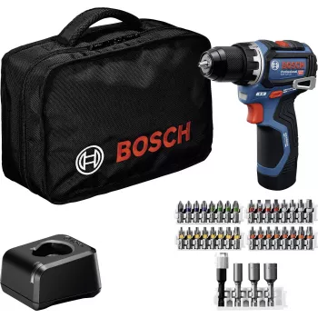 Bosch Professional 12 V 2 Ah Μπαταριοκίνητο κρουστικό δράπανο-κατσαβίδι brushless με 2 μπαταρίες και φορτιστή 0615A500CF
