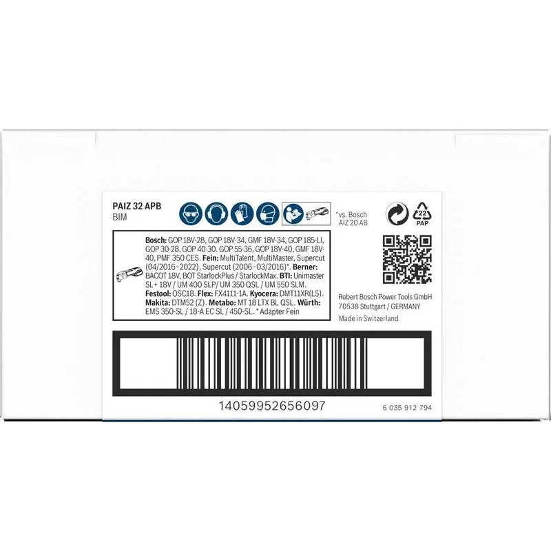 Bosch PRO PAIZ 32 APB λεπίδα βύθισης 32x60 mm StarlockPlus Bi-Metal 2608669130