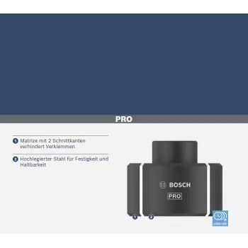 Bosch 2608001168 μήτρα πρέσας για ακροδέκτες σωλήνα και συνδετήρες, 240 mm², εξάγωνη διατομή