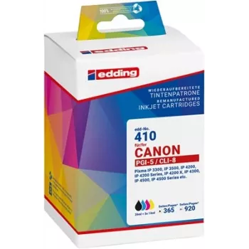Edding 18-410-01 συμβατό σετ δοχείων μελανιού για Canon PGI-5BK & CLI-8 (μαύρο, cyan, magenta, κίτρινο)