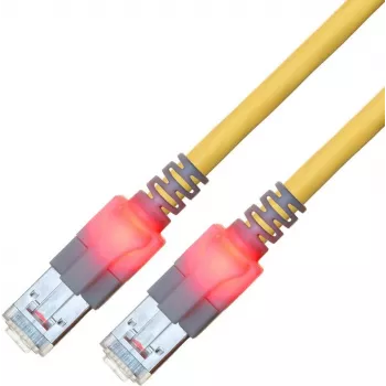 ZVK GMBH Easylan DualBoot καλώδιο patch LED RJ45 S/FTP Cat.6 (Class E), με βύσματα saCon, LSOH, κίτρινο, 25 m CS1OYCDCD0250