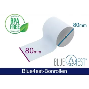 ARTDEV Blue4est® Eco Θερμικά ρολά 80mm x 80m, πυρήνας 12mm, Μπλε, 52g, αρχειοθετήσιμα 35 ετών, χωρίς BPA ADT808012-BT-BLUE4EST-55