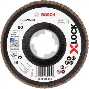 Bosch Accessories 2608619805 Expert for Inox X-LOCK Δίσκος κοπής, 125 mm x 1,0 mm, κόκκος 60, ανοξείδωτος χάλυβας, 1 τεμ.