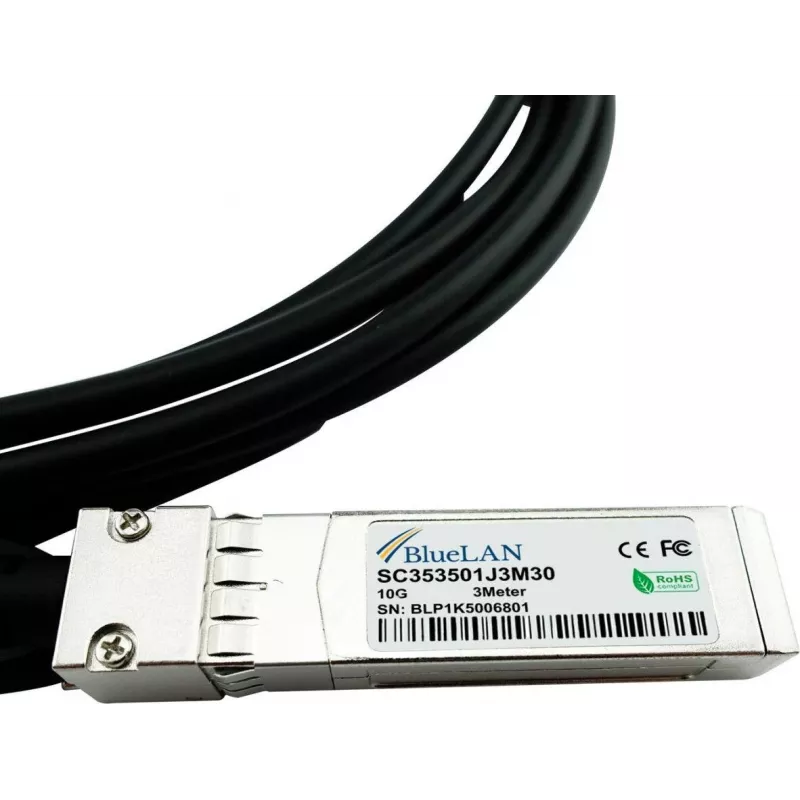 BlueLAN 10GBASE-CR παθητικό SFP+ σε SFP+ Direct Attach καλώδιο, 0,5m, AWG30 (SFPP-DAC-0.5M-BL)
