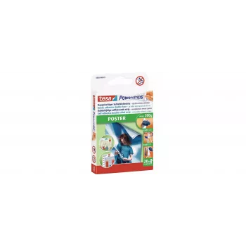 tesa 58003 Powerstrips Poster αυτοκόλλητες ταινίες, 60 τεμ., λευκό, τοποθέτηση χωρίς ζημιές 58003-00500-04