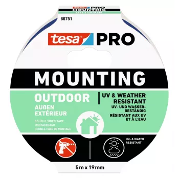 tesa Montage PRO Outdoor 66751-00001-00 διαφανής ταινία τοποθέτησης, 5 m x 19 mm, 1 ρολό