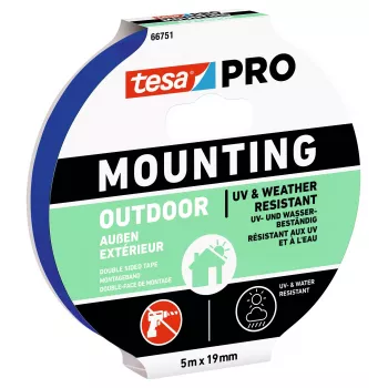 tesa Montage PRO Outdoor 66751-00001-00 διαφανής ταινία τοποθέτησης, 5 m x 19 mm, 1 ρολό