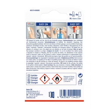 Tesa Powerstrips Waterproof XL αυτοκόλλητες ταινίες για έως 9 kg, λευκό, 9 ταινίες 40519-00000-00