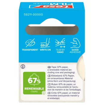 Tesa 59211 χάρτινη ταινία 19 mm x 10 m, φυσικό λευκό, σχίζεται με το χέρι, γράφεται, χωρίς διαλύτες 59211-00000-00