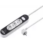 Sygonix SY-4538534 πολύπριζο με διακόπτη, 3 θέσεων, λευκό/μαύρο, Schuko, 1,5 m