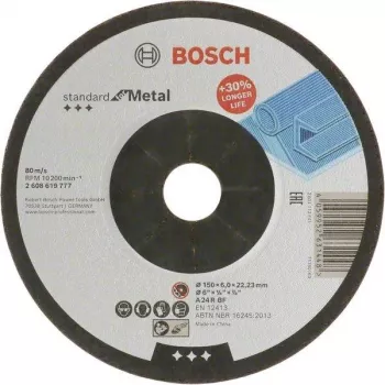 Bosch Standard for Metal Δίσκος λείανσης 125 x 6,0 mm κυρτό κέντρο Τύπος 27 οξείδιο του αργιλίου 2608619777
