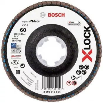 Bosch X-LOCK R780 Best for Inox Δίσκος λείανσης 125 mm P60 ζιρκονίου κωνικός Τύπος 29 2608619804