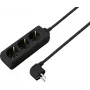 Sygonix SY-4890978 Πολύπριζο Μαύρο Schuko 3 πρίζες 1,5 m Προστασία υπέρτασης