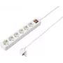 SYGONIX SY-4891004 Πολύπριζο 4 θέσεων με διακόπτη, Λευκό, καλώδιο 1,5 m, Schuko