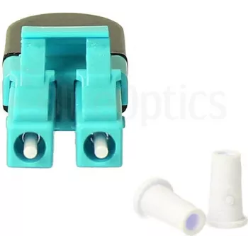 BLUELAN BlueOptics OM3 LC/UPC Duplex Multimode Προσαρμογέας Loopback οπτικής ίνας, Aqua, κεραμικό ferrule, -40°C έως +85°C BOLBLCOM3