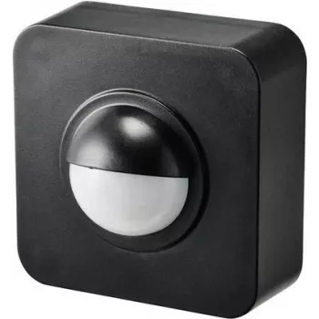 SYGONIX SY-5046552 επιτοίχιος ανιχνευτής κίνησης PIR 120° μαύρο IP65