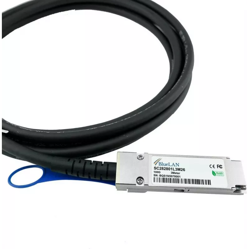 BlueLAN 100G QSFP28 καλώδιο απευθείας σύνδεσης 1m EQPC1HPC010C0100-BL