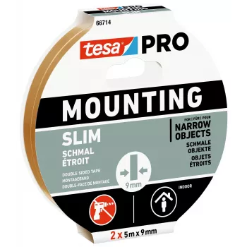tesa Montage PRO Narrow 66714-00000-00 Αμφίπλευρη ταινία συναρμολόγησης λευκή 10 m x 9 mm 2 ρολά