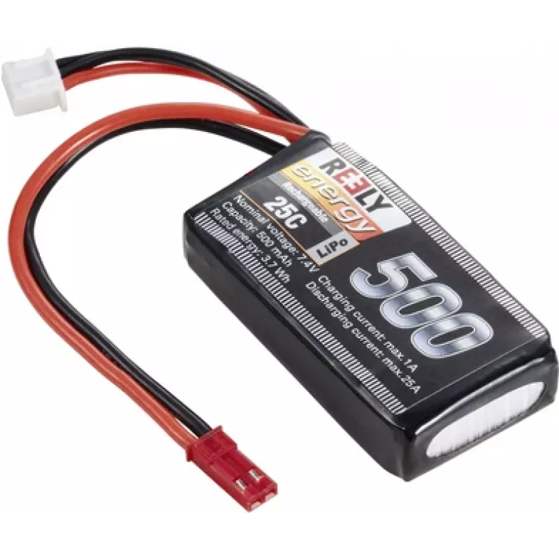 Reely πακέτο μπαταρίας LiPo 7,4 V 500 mAh 2S 25C Softcase με βύσμα BEC RE-7851726