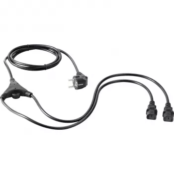 SYGONIX SY-5178378 καλώδιο διανομής ρεύματος Y IEC C14 σε 2x IEC C13, 2m, μαύρο