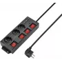 Sygonix RF-4737788 πολύπριζο με διακόπτη, 6 υποδοχές Schuko, καλώδιο 1,5 m, μαύρο