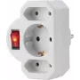 Sygonix SY-4673744 πολύπριζο Schuko 3 θέσεων με φωτιζόμενο διακόπτη - λευκό