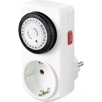 Sygonix SY-5042668 αναλογικός χρονοδιακόπτης πρίζας ημερήσιου προγράμματος 3680 W IP20 συνεχής λειτουργία λευκό