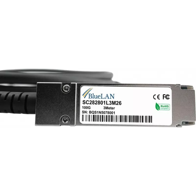 BlueLAN 100G QSFP28 Direct Attach καλώδιο 0,5m, παθητικό χαλκού EQPT1H8FR1FCL100-BL