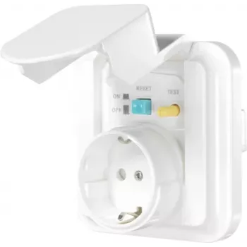 Sygonix SY-5775152 χωνευτή μονή πρίζα ασφαλείας FI με αυξημένη προστασία επαφής IP44 λευκό