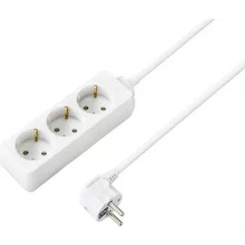 Sygonix SY-4890982 πολύπριζο 3 θέσεων με διακόπτη, καλώδιο 1,5 m, λευκό
