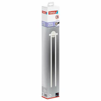 tesa MOON WHITE διπλή κρεμάστρα πετσετών, αυτοκόλλητη, 2 βέργες πετσετών, μέταλλο, ματ μαύρο 40572-00000-00