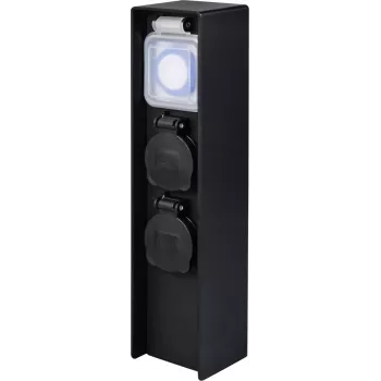 Sygonix SY-6121656 πρίζα κήπου 2 θέσεων με χρονοδιακόπτη IP44 μαύρη με πάσσαλο