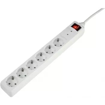 Sygonix SY-5044446 Πολύπριζο προστασίας από υπέρταση Λευκό 6 πρίζες καλώδιο 1,5m