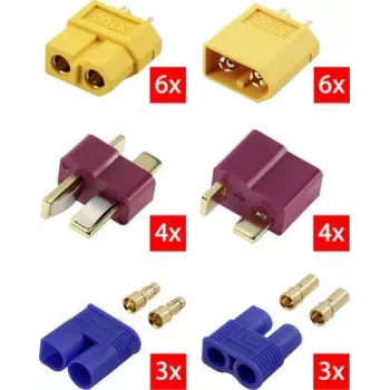 Reely RE-6699867 Καλώδιο προσαρμογέα διαχωριστή Y XT60 σε T-Plug και EC3 επιχρυσωμένο