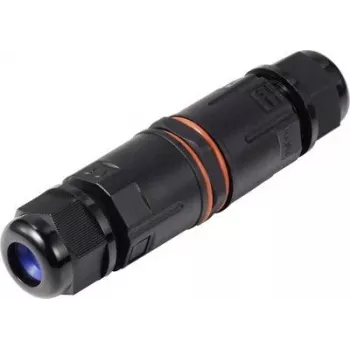 Sygonix SY-6748354 Αδιάβροχος συνδετήρας καλωδίου με push-in κλέμες, 3-πολικός, IP68, Μαύρο