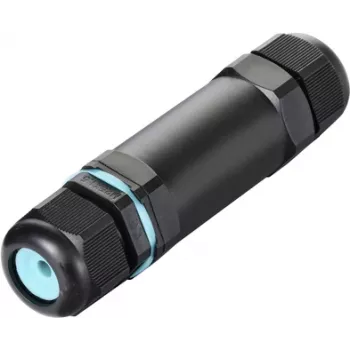 Sygonix SY-5498972 Αδιάβροχος συνδετήρας καλωδίου με βιδωτές κλέμες, IP68, 3-πολικός, 32 mm x 118 mm, Μαύρο