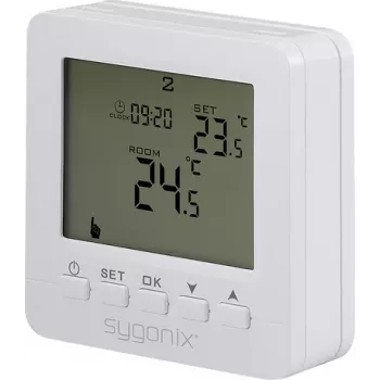 Sygonix SY-6805680 Ασύρματος θερμοστάτης χώρου SY02B05RF επιτοίχιας τοποθέτησης εβδομαδιαίο πρόγραμμα