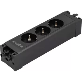 Sygonix SY-6872234 Μονάδα πρίζας 3 θέσεων χωρίς διακόπτη μαύρο