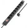 Sygonix SY-5799002 Πολύπριζο 19 ιντσών 8 θέσεων Schuko για τοποθέτηση σε rack, 1U, μαύρο
