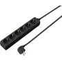 SYGONIX SY-4890992 Πολύπριζο, 6 υποδοχές Schuko, χωρίς διακόπτη, μαύρο, καλώδιο 1,5 m