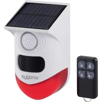 Sygonix Mini Σύστημα συναγερμού Λευκό Κόκκινο με LED PIR ανιχνευτή κίνησης και τηλεχειριστήριο (SY-6515320)