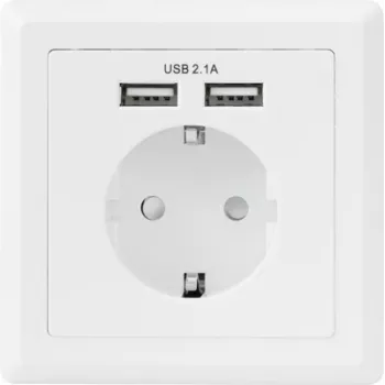 Sygonix SY-5045294 Πρίζα χωνευτή με αυξημένη προστασία επαφής και έξοδο φόρτισης USB IP20