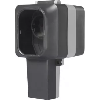 Sygonix SY-6670746 Πρίζα επιτοίχια 1 θέσης, κλειδωνόμενη, περιστρεφόμενες υποδοχές, IP55, Γκρι