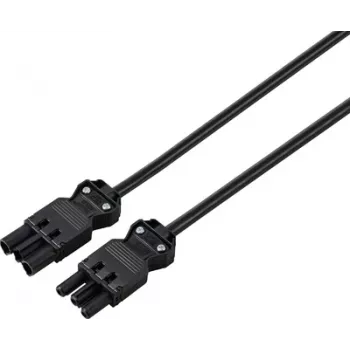 Sygonix SY-6676356 Καλώδιο επέκτασης Μαύρο 1,5 m Βύσμα Schuko γωνιακό σε υποδοχή Schuko 16 A 3680 W