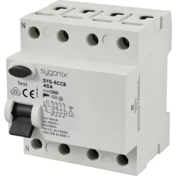 Sygonix SY-6438018 Διακόπτης προστασίας διαρροής (RCCB) 4πολικός Τύπου A 40A 30mA 10kA 400V AC