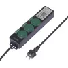 Sygonix SY-6786454 Πρίζα κήπου με μηχανικό χρονοδιακόπτη, 3 θέσεων, IP44 αδιάβροχη, 3680 W, Μαύρο/Πράσινο