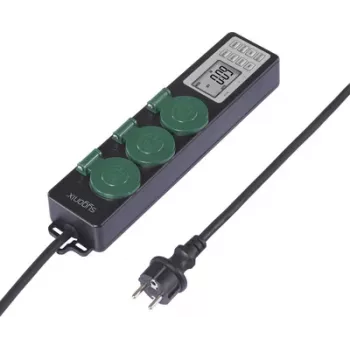 Sygonix SY-6786454 Πρίζα κήπου με μηχανικό χρονοδιακόπτη, 3 θέσεων, IP44 αδιάβροχη, 3680 W, Μαύρο/Πράσινο