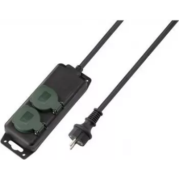 SYGONIX SY-5145338 πολύπριζο με 6 πρίζες Schuko, καλώδιο 1,5 m, μαύρο/πράσινο